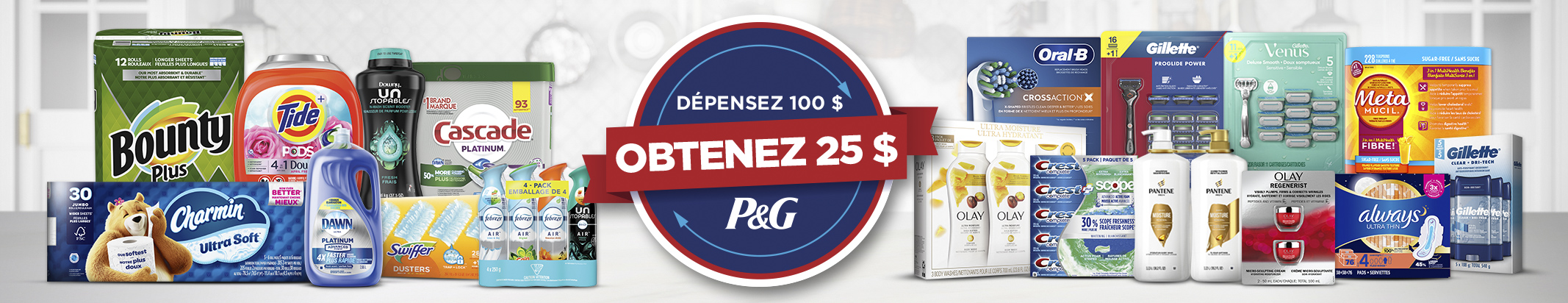 Dépensez 100 $ sur des produits P&G et obtenez une carte Achat numérique de Costco de 25 $